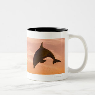 Taza Bicolor Delfín de Bottlenose que salta 2