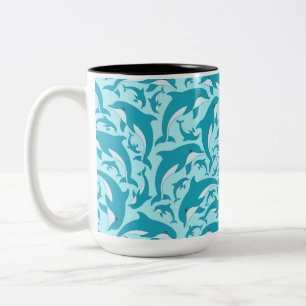 Taza Bicolor Delfines Cute