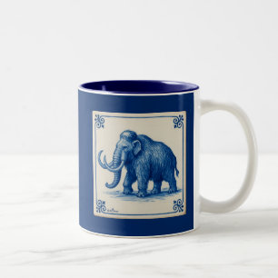 Taza Bicolor Delft Wooly Mammoth