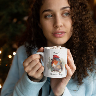 Taza Bicolor Delicia de invierno de Robin, personalizado