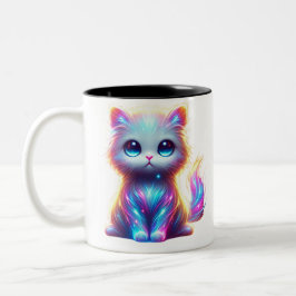 Taza Bicolor Delicioso gato colorido