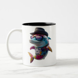 Taza Bicolor delphin mug.