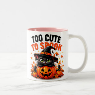 Taza Bicolor Demasiado Lindo Para Asustar Gato Negro Divertido