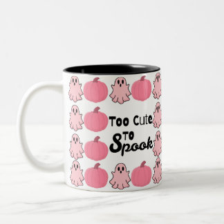 Taza Bicolor Demasiado lindo para asustar Halloween rosa