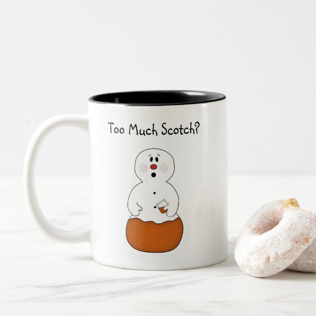 Taza Bicolor Demasiado Scotch Snowman Mug (Con donut)