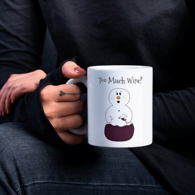 Taza Bicolor Demasiado vino Snowman Mug (Subido por el creador)