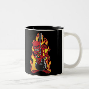 Taza Bicolor Demonio del Rock