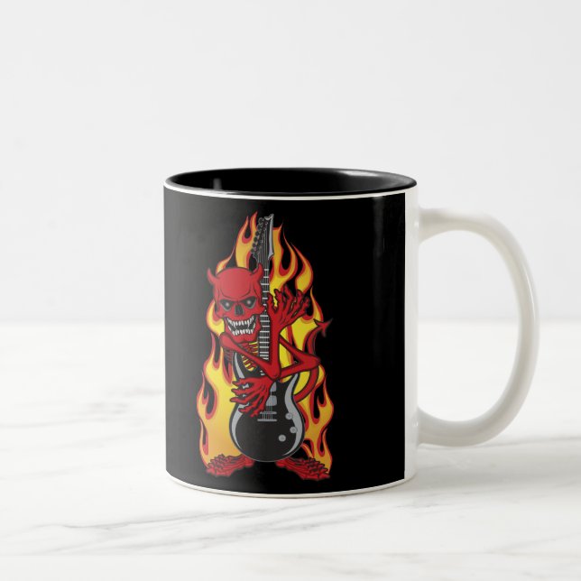 Taza Bicolor Demonio del Rock (Derecha)