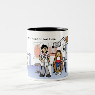 Taza Bicolor Dentista - Personalizado femenina