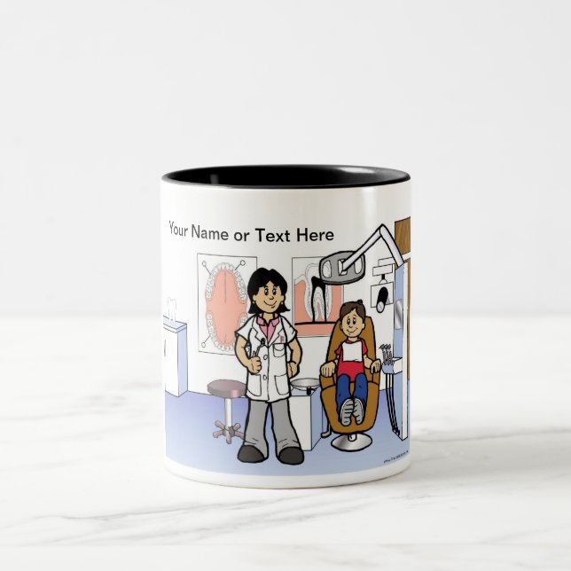 Taza Bicolor Dentista - Personalizado femenina (Centro)
