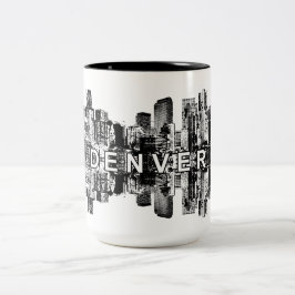 Taza Bicolor Denver, Colorado en tinta negra