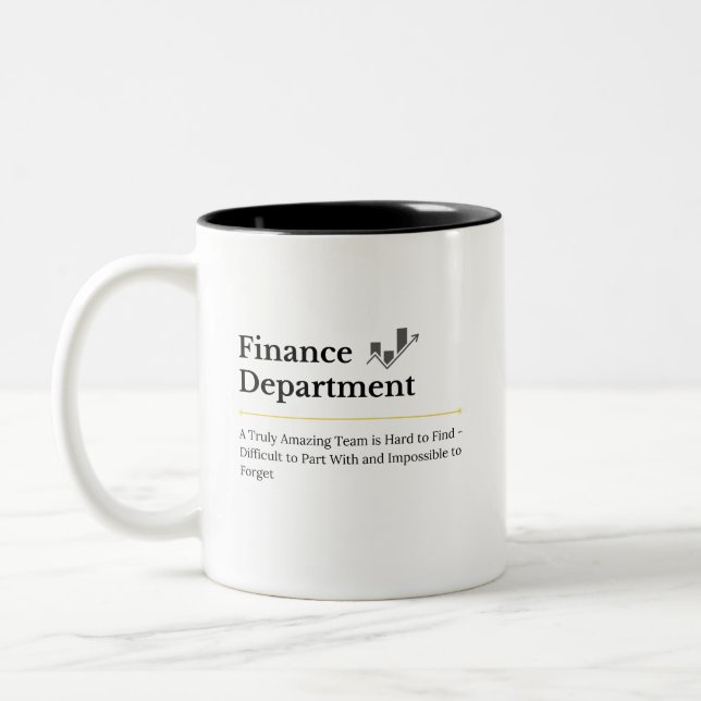 Taza Bicolor Departamento de Finanzas Coffee Mug (Izquierda)