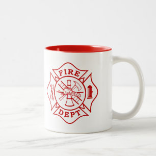Taza Bicolor Departamento del fuego/taza de la cruz maltesa del