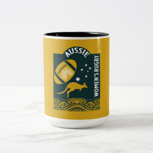 Taza Bicolor Deporte de rugby de las mujeres australianas