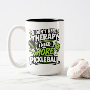 Taza Bicolor Deportes de Pickleball Necesito Más Ropa de Pickle