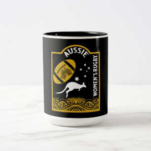 Taza Bicolor Deportes de rugby australianos para mujeres