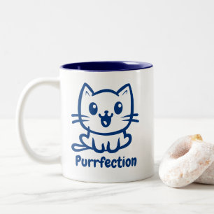 Taza Bicolor Depuración, Gato De Anime Muy Cuto