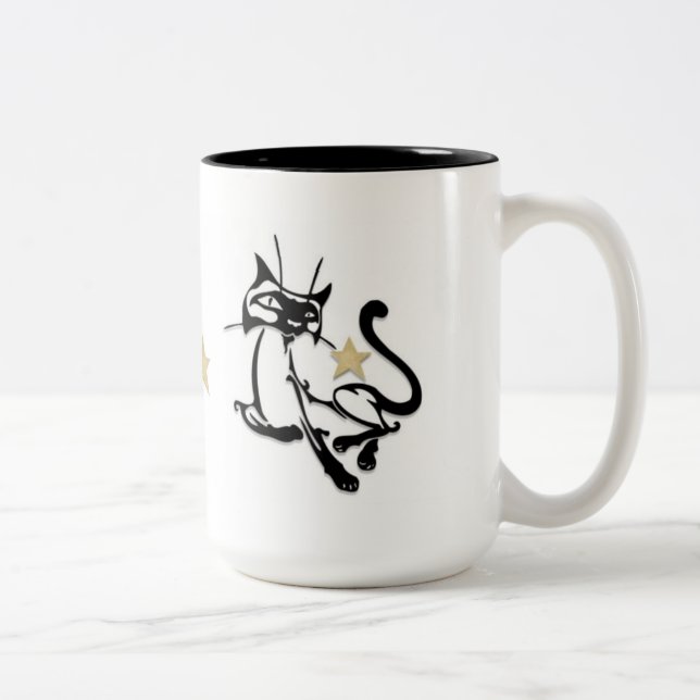 Taza Bicolor Derechos siameses de los gatos (Derecha)