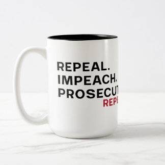 Taza Bicolor Derogar. acusar. procesar.repetir