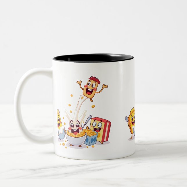 Taza Bicolor Desayuno Divertido Con Amigos (Izquierda)