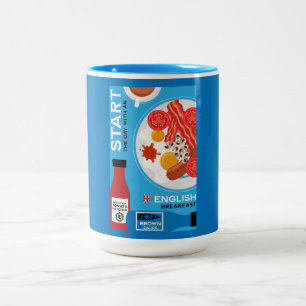 Taza Bicolor Desayuno inglés tradicional
