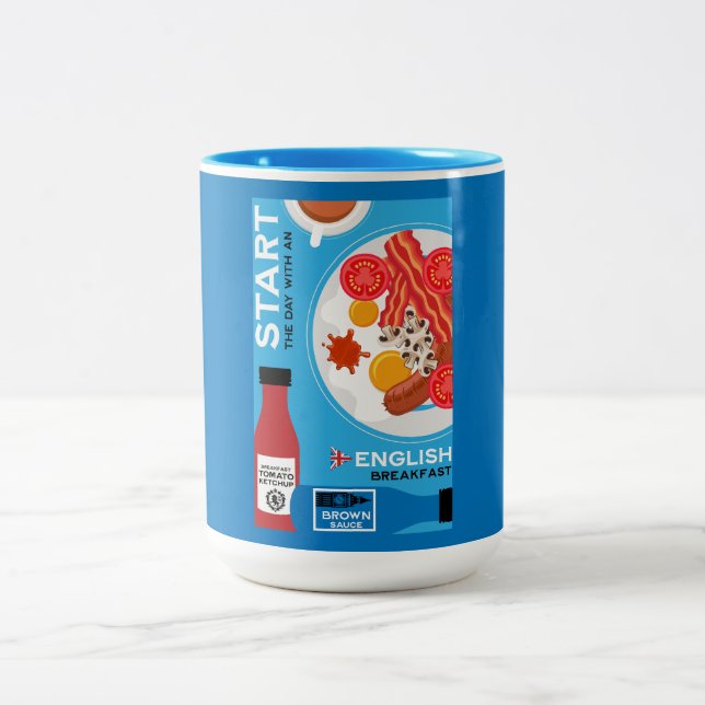 Taza Bicolor Desayuno inglés tradicional (Centro)