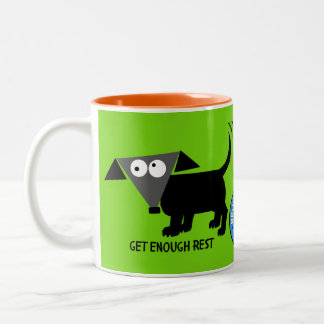 Taza Bicolor Descansa Lo Suficiente. Consejos de Rego Berto par