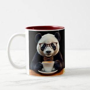 Taza Bicolor Descanso para un café de Panda