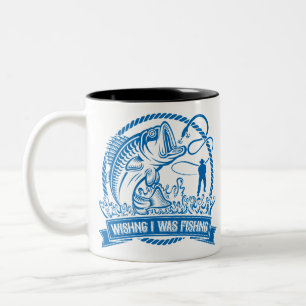 Taza Bicolor Deseando estar pescando
