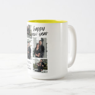 Taza Bicolor Deseándote feliz Año Nuevo con amor Mug familiar