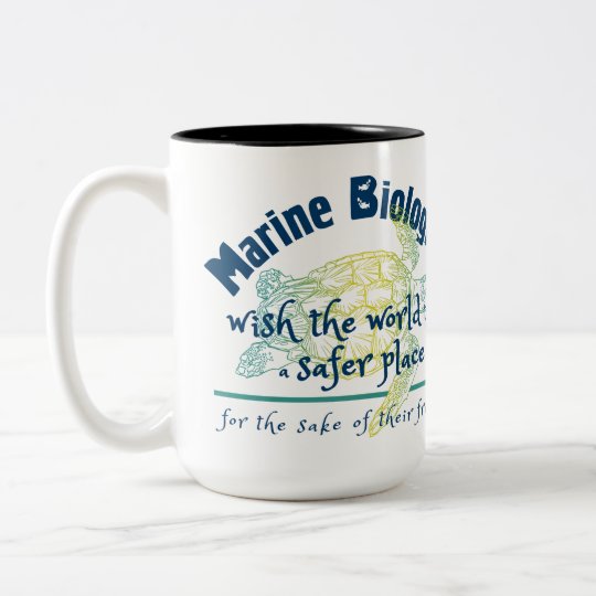 Taza Bicolor Deseo marino del biólogo el mundo a ser un lugar
