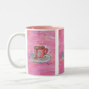 Taza Bicolor Deseos cálidos de CHOColate - Arte infantil para C