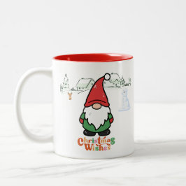 Taza Bicolor Deseos de Navidad de Gnomo de Dibujos Animados Lin