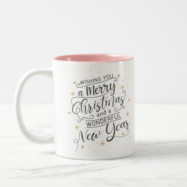 Taza Bicolor Deseosa Feliz Navidad (Izquierda)