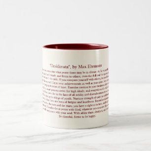 Taza Bicolor Desiderátums - poema inspirador para los graduado