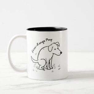 Taza Bicolor Desperdicios divertidos de perros de popó de campo