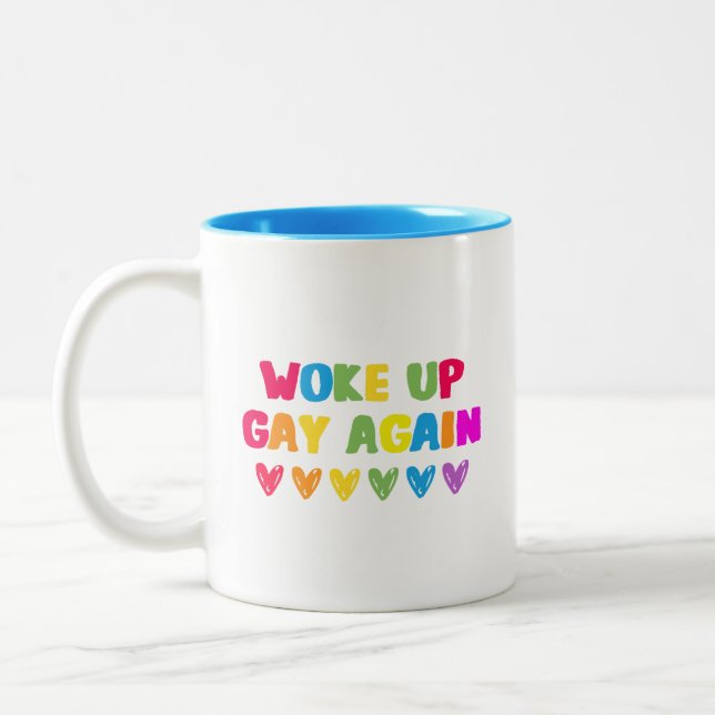 Taza Bicolor Desperté de nuevo a Gay (Izquierda)