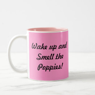 Taza Bicolor ¡Despierta y huele a los cachorros!