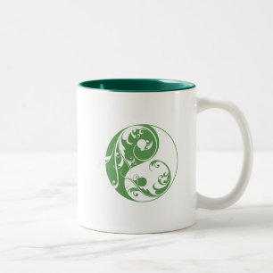 Taza Bicolor Desplazamiento de Yin y Yang (verde)