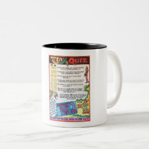 TAZA BICOLOR DETALLE DE LA PÁGINA DE LIBRO DE CÓCIC DE VINTAGE