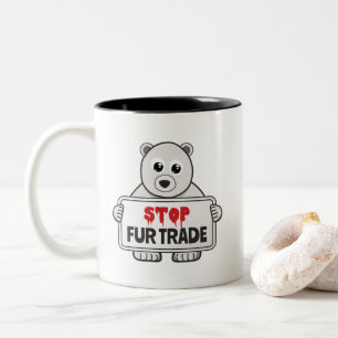 Taza Bicolor Detener el oso polar triste comercial
