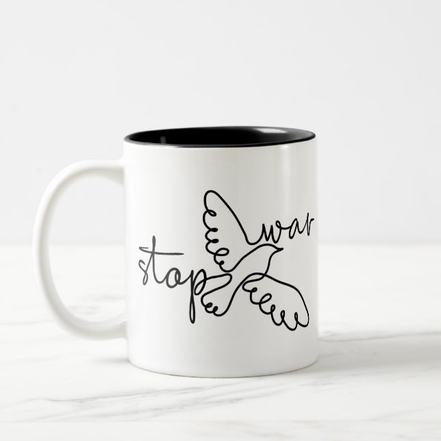Taza Bicolor Detener la guerra (Izquierda)