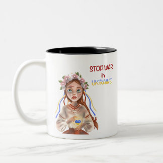 Taza Bicolor detener la guerra en Ucrania Chica