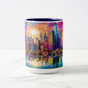 Taza Bicolor Detroit Motor City