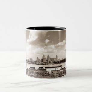 Taza Bicolor Detroit vieja