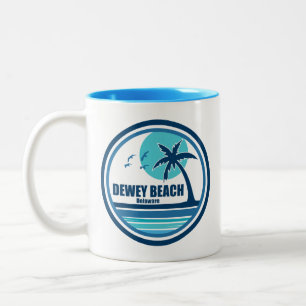 Taza Bicolor Dewey Beach Delaware Palma Pájaros