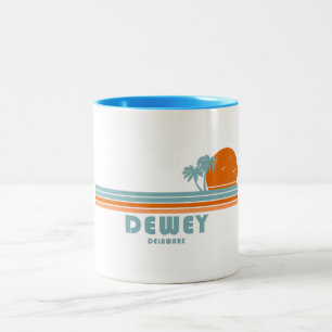 Taza Bicolor Dewey Beach Delaware Sun Palm Trees