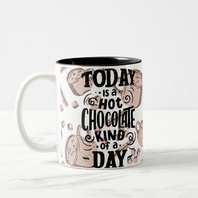 Taza Bicolor Día de Chocolate Caliente (Izquierda)