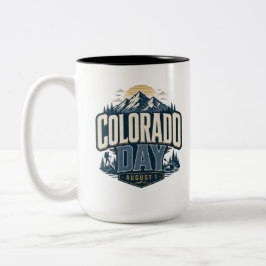 Taza Bicolor Día de Colorado, Colorado 150 patriótico Retro Mon