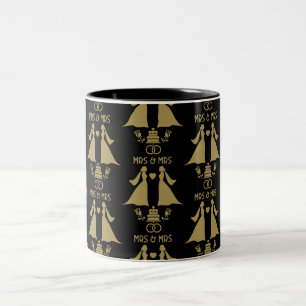 Taza Bicolor Día de la boda de Chicas homosexuales